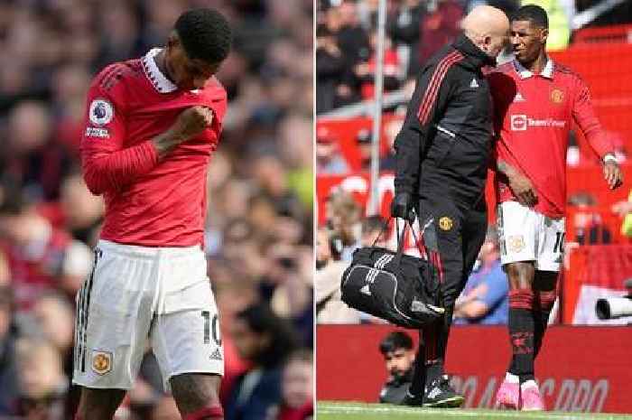 Man Utd fans 'terrified' as Marcus Rashford hobbles down tunnel after coming off