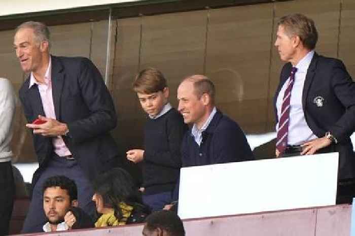 Football mad Prince George spotted with his dad at Villa Park