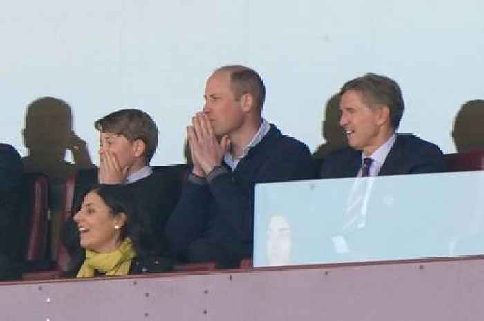 Football mad Prince George spotted with his dad at Villa Park