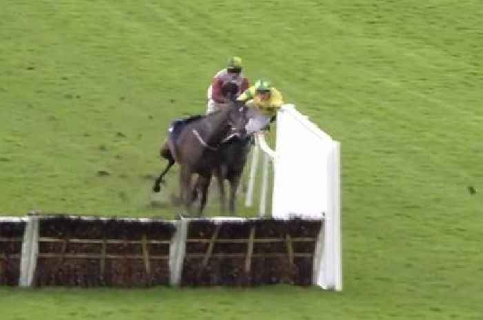 Racing drama on Grand National weekend as two leading horses slam into side of fence