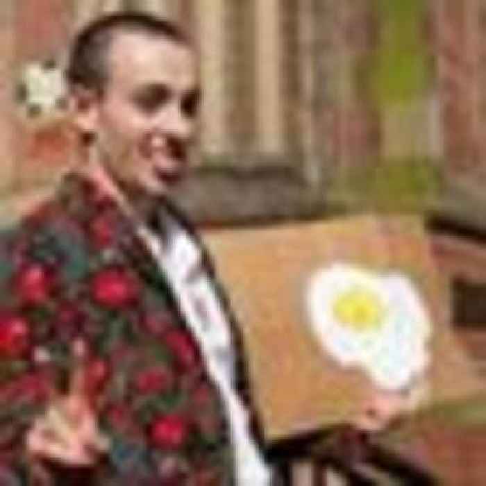 Student who threw eggs at King found guilty of threatening behaviour