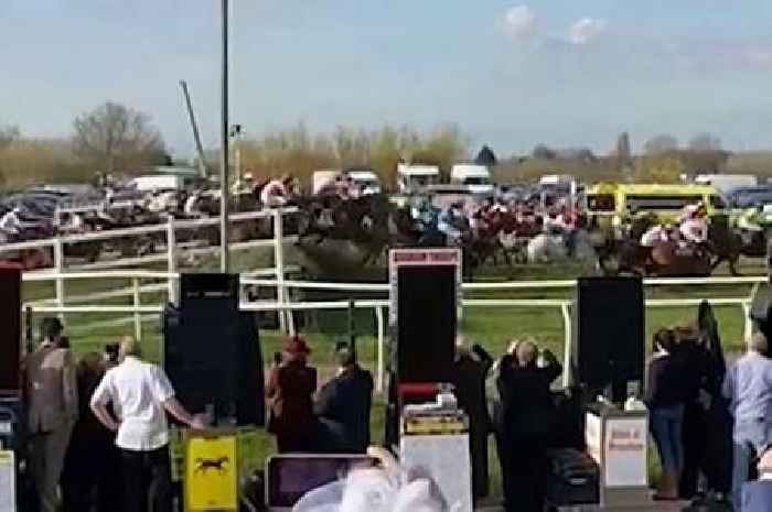 Horrific moment horse that died the Grant National fell and didn't get back up