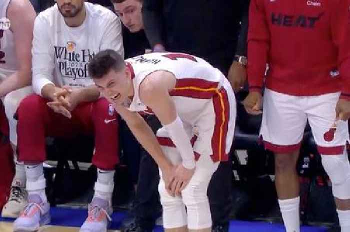 NBA star heroically attempts a three-point shot despite suffering a broken hand