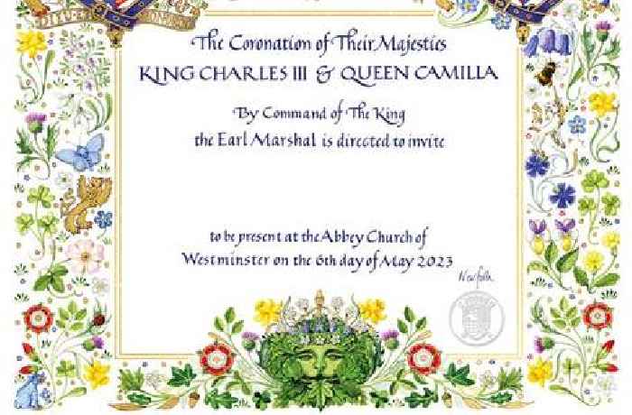 Calligraphers put finishing touches on invitations to 'The Coronation of Their Majesties King Charles III and Queen Camilla'