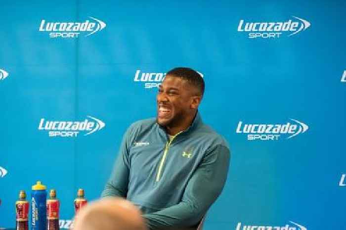 Heavyweight boxing champion Anthony Joshua visits Lucozade factory in Gloucestershire