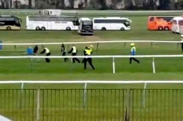 Animal Rising protesters force their way onto track at Scottish Grand National