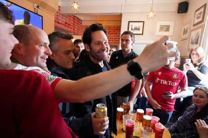 Movie star Paul Rudd drinks with Wrexham fans before big game