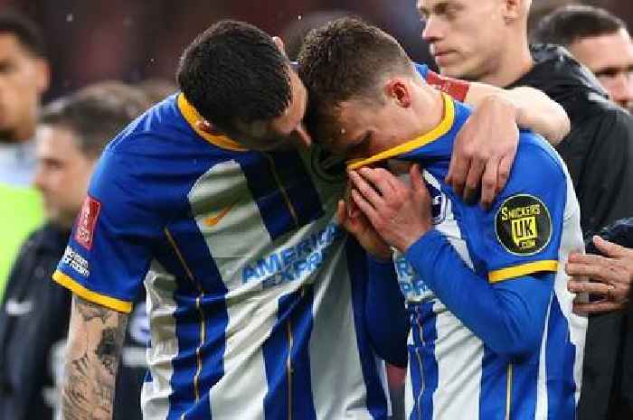 Brighton's Solly March in tears after woeful penalty puts Man Utd into FA Cup final