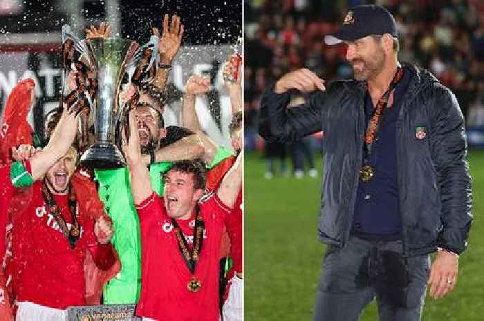 Ryan Reynolds 'smells like champagne, beer and grass' after Wrexham promotion party