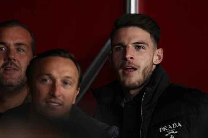 Declan Rice spotted at Arsenal's Emirates and fans are quick to make cheeky comments