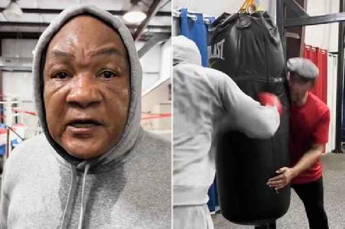 George Foreman, 74, insists 'power doesn't age' as boxing legend pummels punchbag
