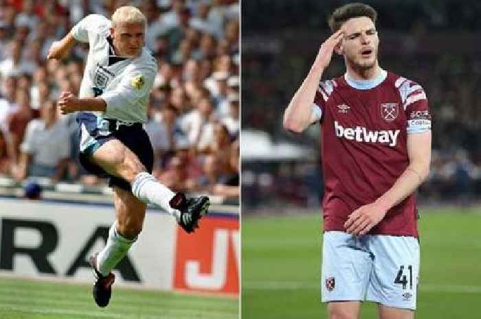 Declan Rice compared to Gazza by Joe Cole as fans wonder if BT pundit 'banged his head'
