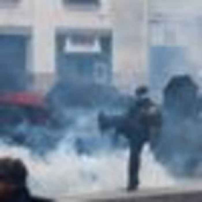 Clouds of tear gas and shopfronts smashed - and Macron would not have enjoyed the protesters' message