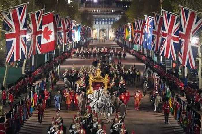 Night time rehearsal in central London for the coronation of King Charles III - Pictures