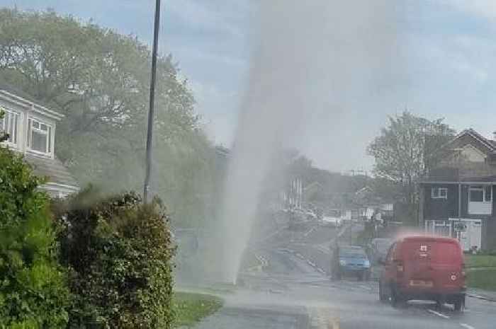 Huge water main burst leaves houses without water and travel delays
