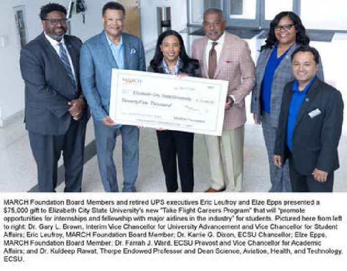 The MARCH Foundation Announces $75,000 Gift to Elizabeth City State University's Pilot Training Program