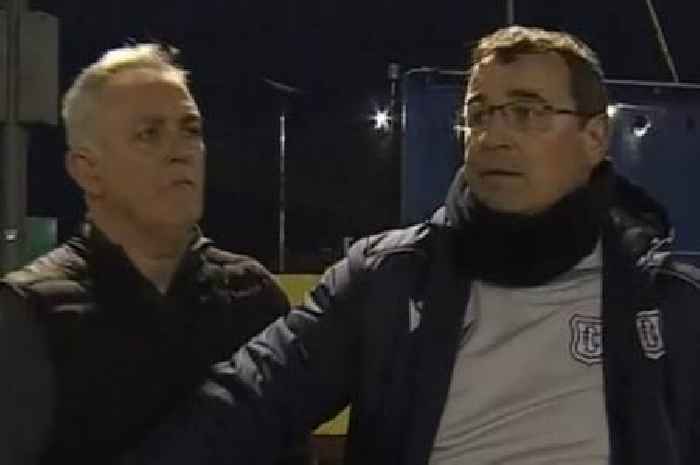 Gary Bowyer turns Dundee bodyguard as he escorts Owen Coyle through pitch invasion after Championship title carnage