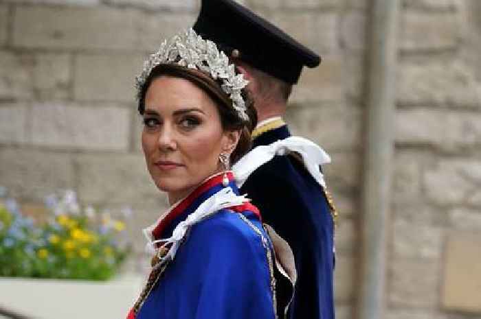 Kate in ivory Alexander McQueen gown and regal robe for coronation
