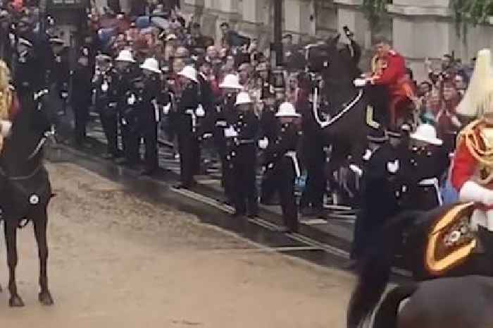 Frightening moment horse rears into crowd during King's Coronation procession