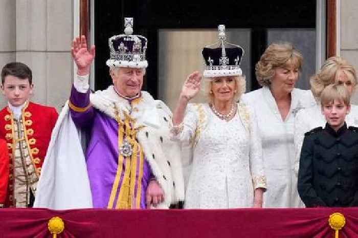 No sign of Andrew or Harry as King Charles and Queen Camilla wave at crowds on Buckingham Palace balcony