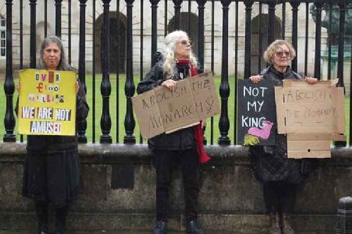 Anti-monarchy protestors in Cambridge say 'not my king' as Coronation of King Charles III takes place