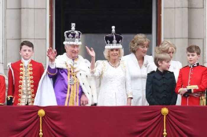 Historic moment as King Charles and Queen Camilla take to Buckingham Palace balcony