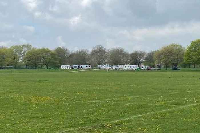 Travellers pitch up at Nottingham's Victoria Embankment