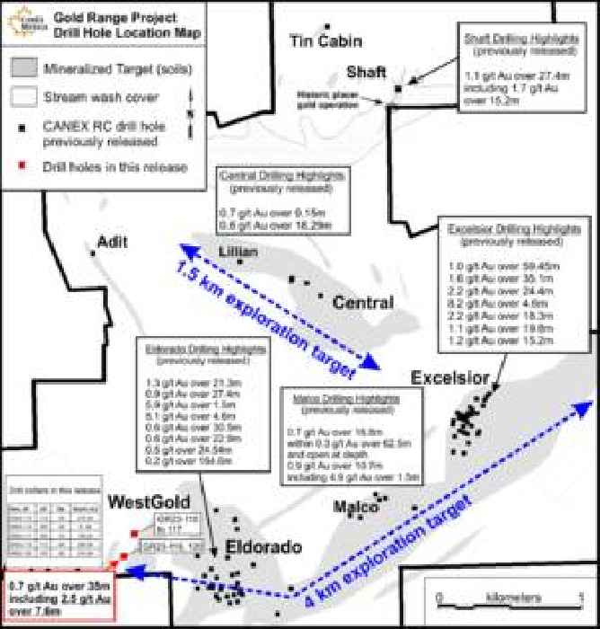 Canex Makes New Drill Discovery at Westgold Intersecting 35 Metres of 0.7 g/t Gold Including 7.6 Metres of 2.5 g/t Gold