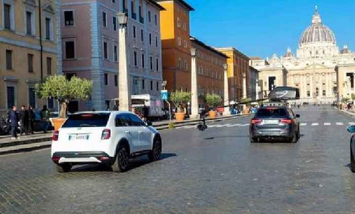 Uncamo'd 2024 Fiat 600 Reveals Familiar Styling Cues During Video Shoot in Rome