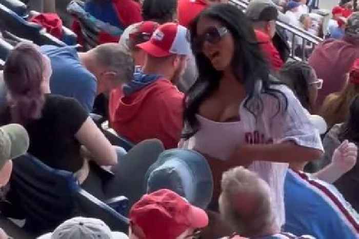 Phillies fan spotted giving lap dance in the stands and says 'all the moms hate me'