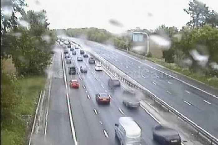 M11 live traffic updates as car flips over between Stansted and Harlow closing motorway and causing long delays