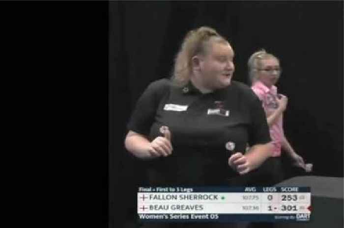 Fallon Sherrock and Beau Greaves left speechless as camera falls down during darts final