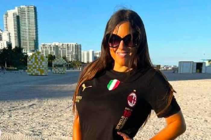 World's sexiest referee strips down to barely-there bikini as she shows AC Milan love