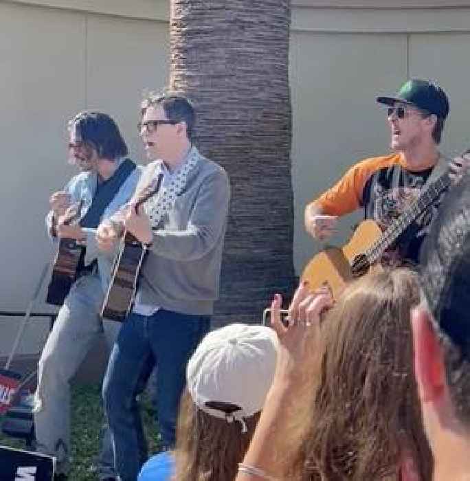 Weezer Perform For Striking Writers Outside Paramount