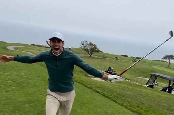 Gareth Bale loses the plot as first ever hole in one caught on camera during California golf trip