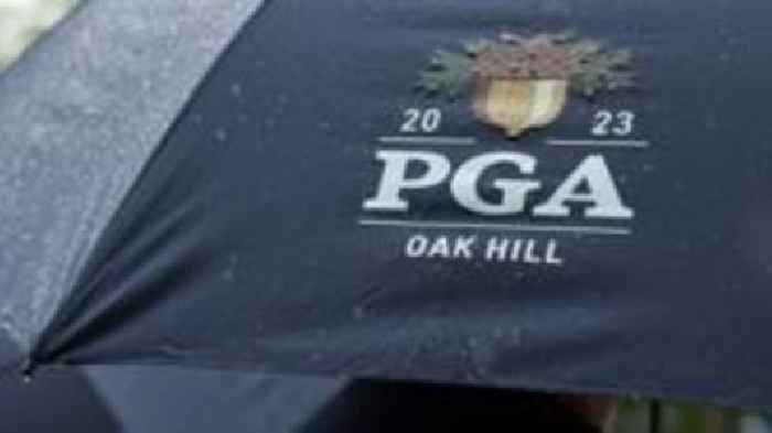 US PGA round three - leaders heading out in heavy rain
