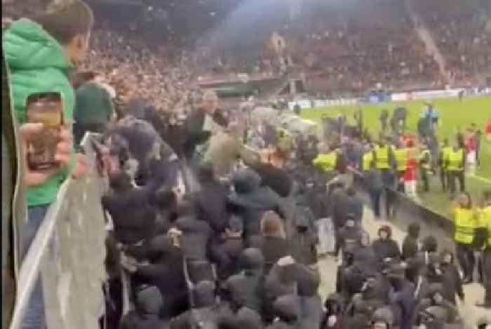 Astonishing video shows West Ham VIPs targeted by hooded Alkmaar thugs as Euro glory night descends into mayhem