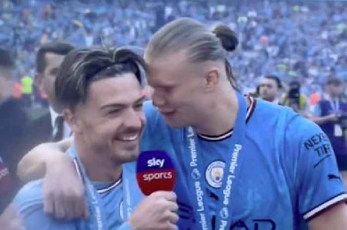 Erling Haaland invades Jack Grealish' Sky Sports interview and drops huge F-bomb
