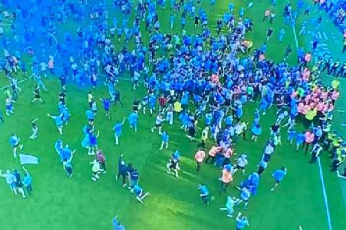 Man City fans invade the pitch after Chelsea win as rivals slam 'small time' behaviour