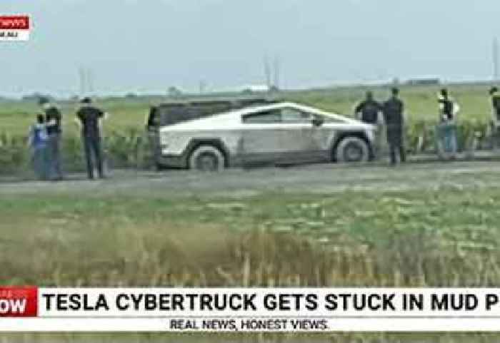 Elon's Cybertruck Got Stuck in the Mud and Needed to Be Saved By Two Diesel Trucks