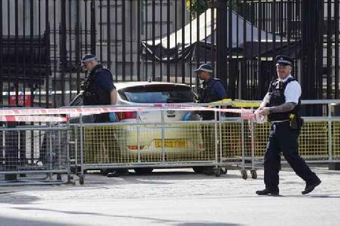 Video shows car being driven into Downing Street gates
