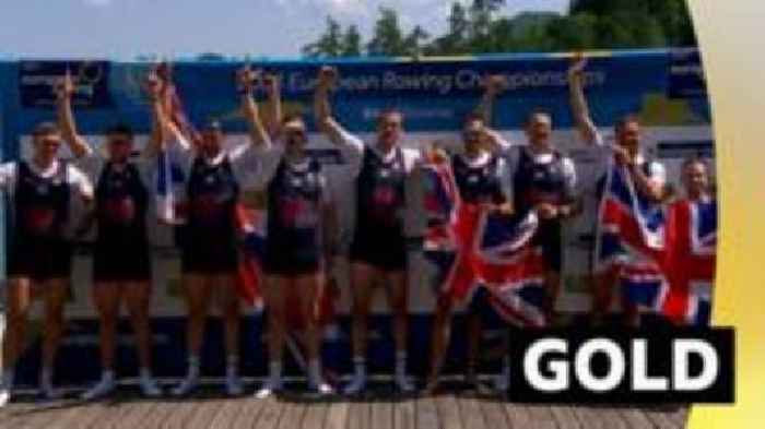 'What a race!' - GB men's eight win gold in photo finish