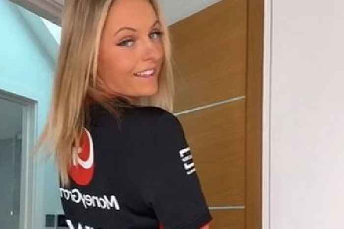 F1 beauty Iesha Pirito models team colours while wearing racy lingerie as fans go wild