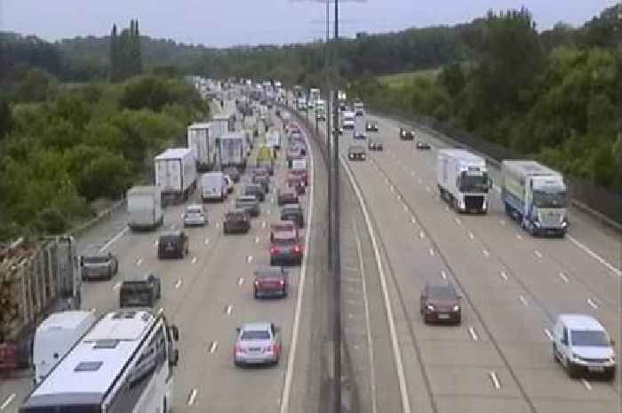 Live M25 crash at Wisley updates with queuing traffic causing delays