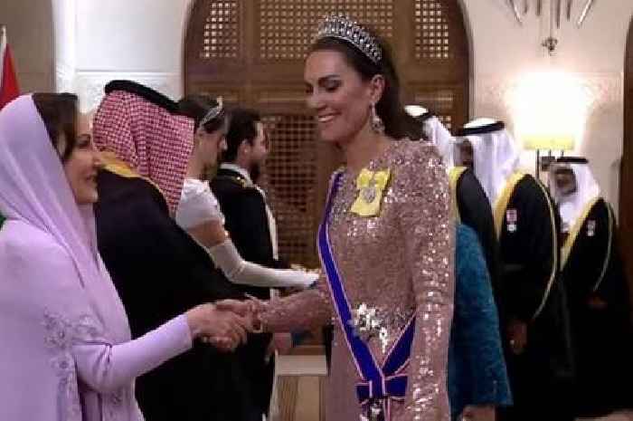 Kate stuns in dazzling pearl-diamond tiara at lavish Jordan royal wedding