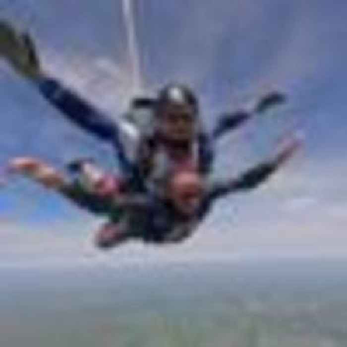 Blind veteran with terminal cancer fulfils bucket list skydive