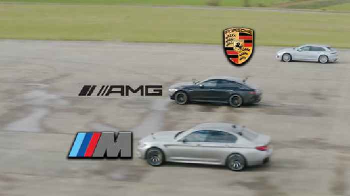 The BMW M5 Jumps the Start a Couple of Times, but the AMG GT 63 S E Still Obliterates It
