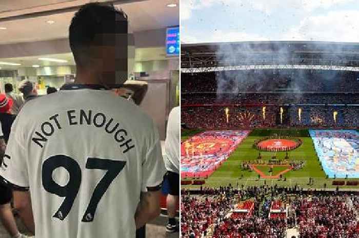 Man Utd fan arrested after wearing '97 not enough' football shirt to FA Cup final