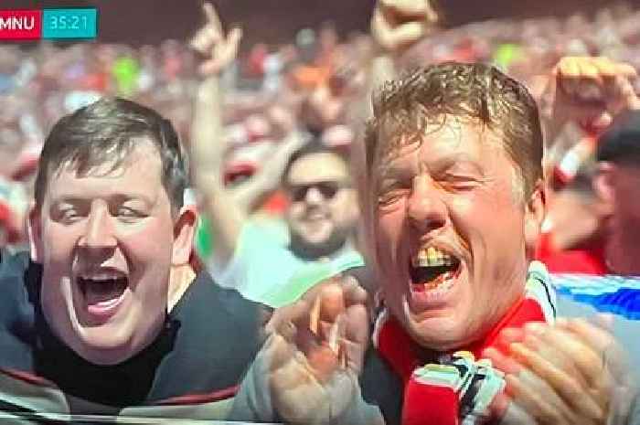 Viral England fan who 'became World Cup meme' spotted in Man Utd end at FA Cup final