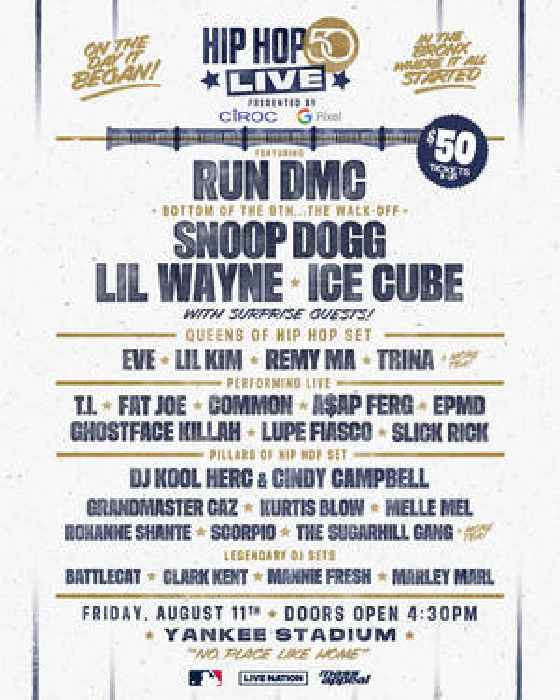 Run-D.M.C., Snoop Dogg, Lil Wayne, & More Playing Yankee Stadium On Hip-Hop’s 50th Anniversary
